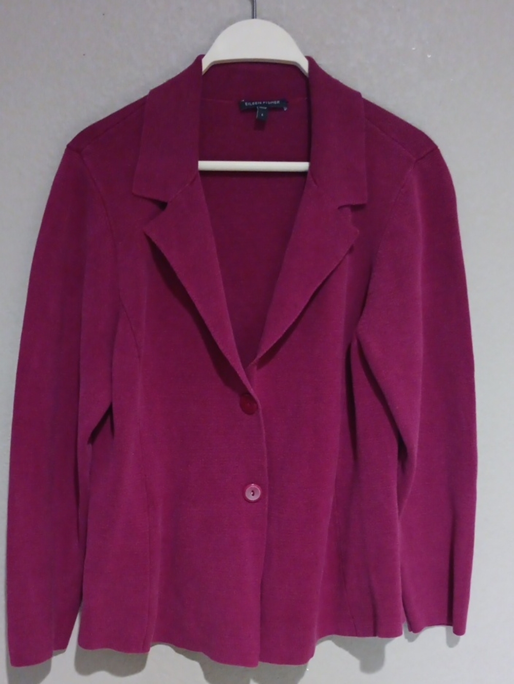 Eileen Fisher Women's Magenta Knit Blazer